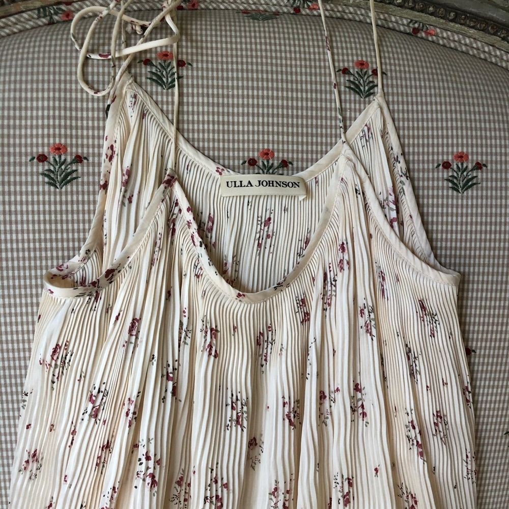 Ulla Johnson flower cream super soft slip dress